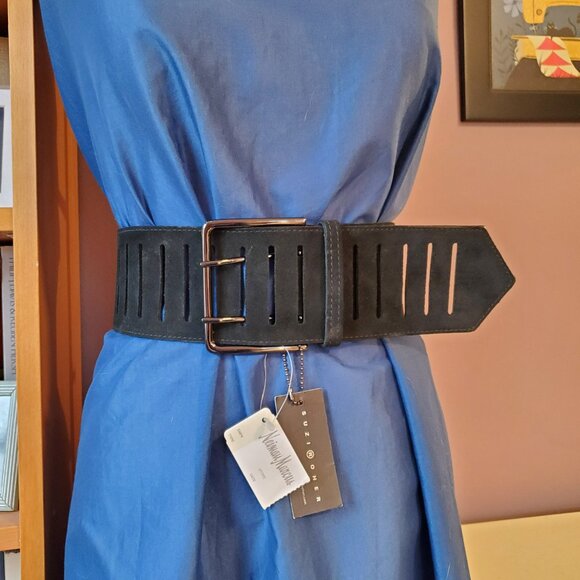 Suzi Roher wide black leather belt NWT display picture 1